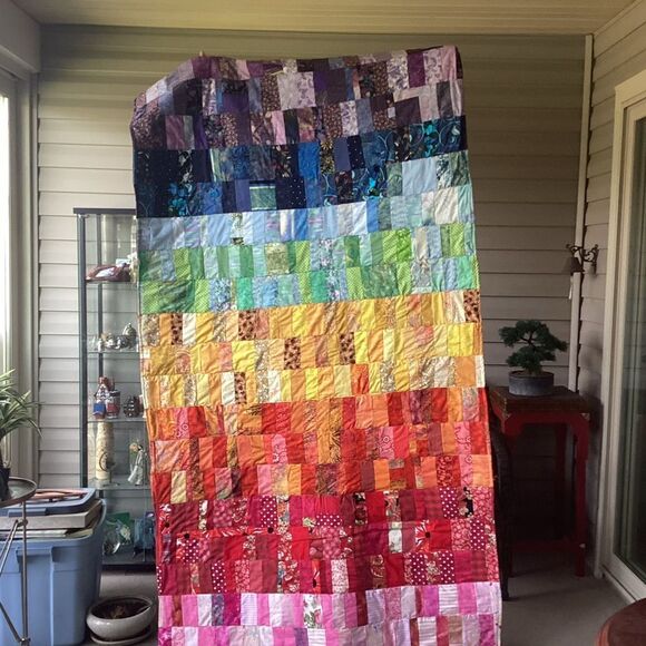 Hand Crafted Other - NWT Hand Crafted Colorful Patchwork Quilt in Generous Size